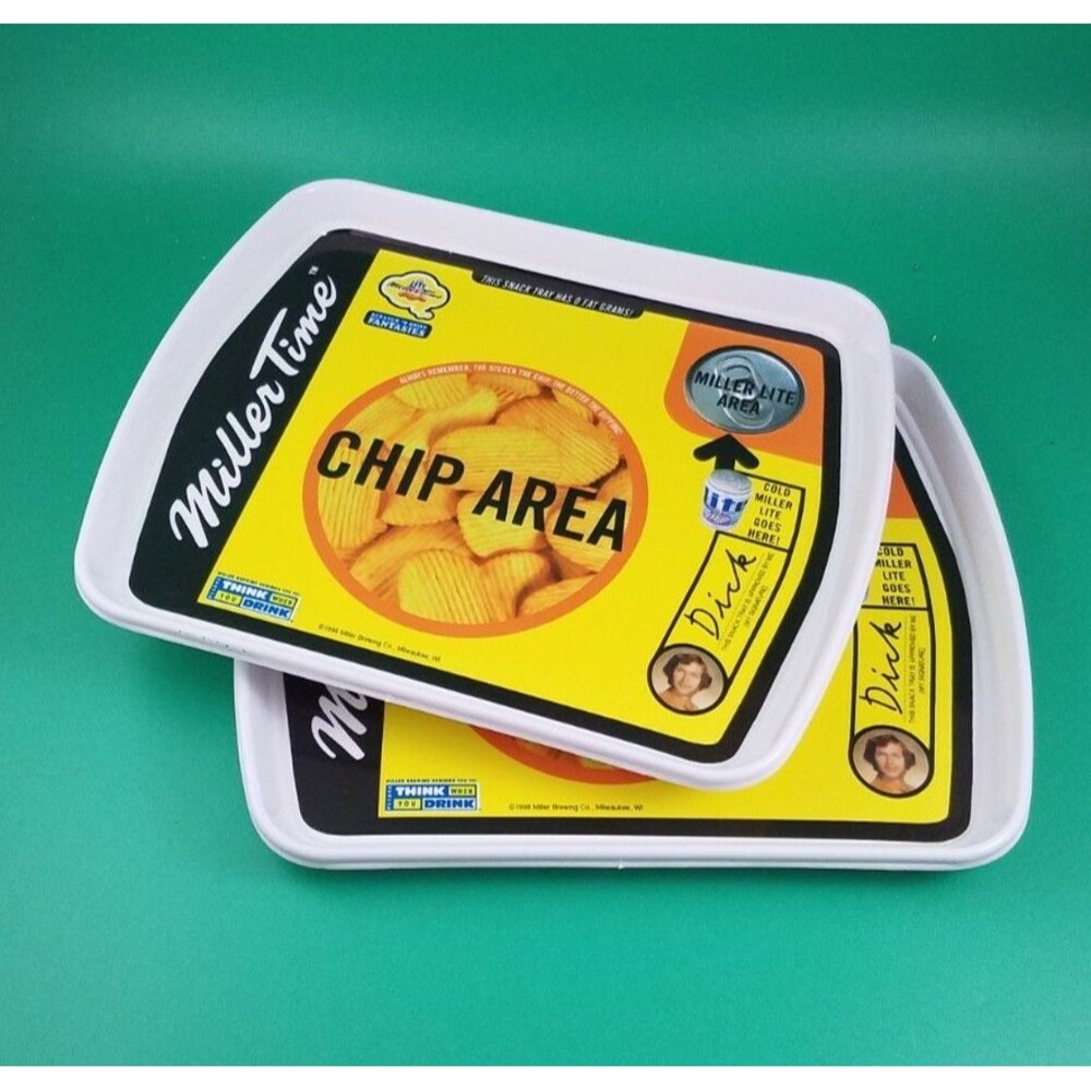 2x 1998 Miller Time Snack Trays Vintage Advertising Miller Brewing Co Lite Beer